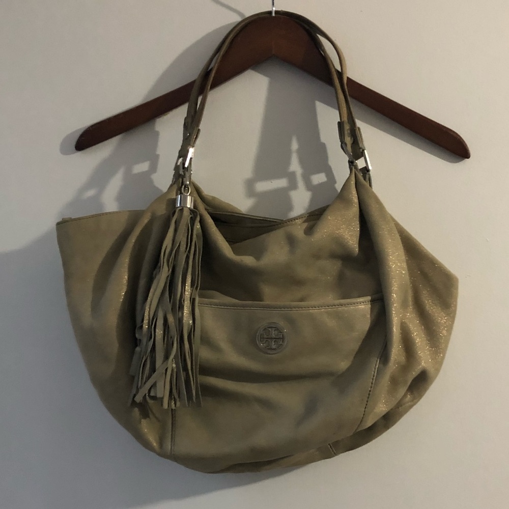 Tory Burch collection suede leather glam bag purse